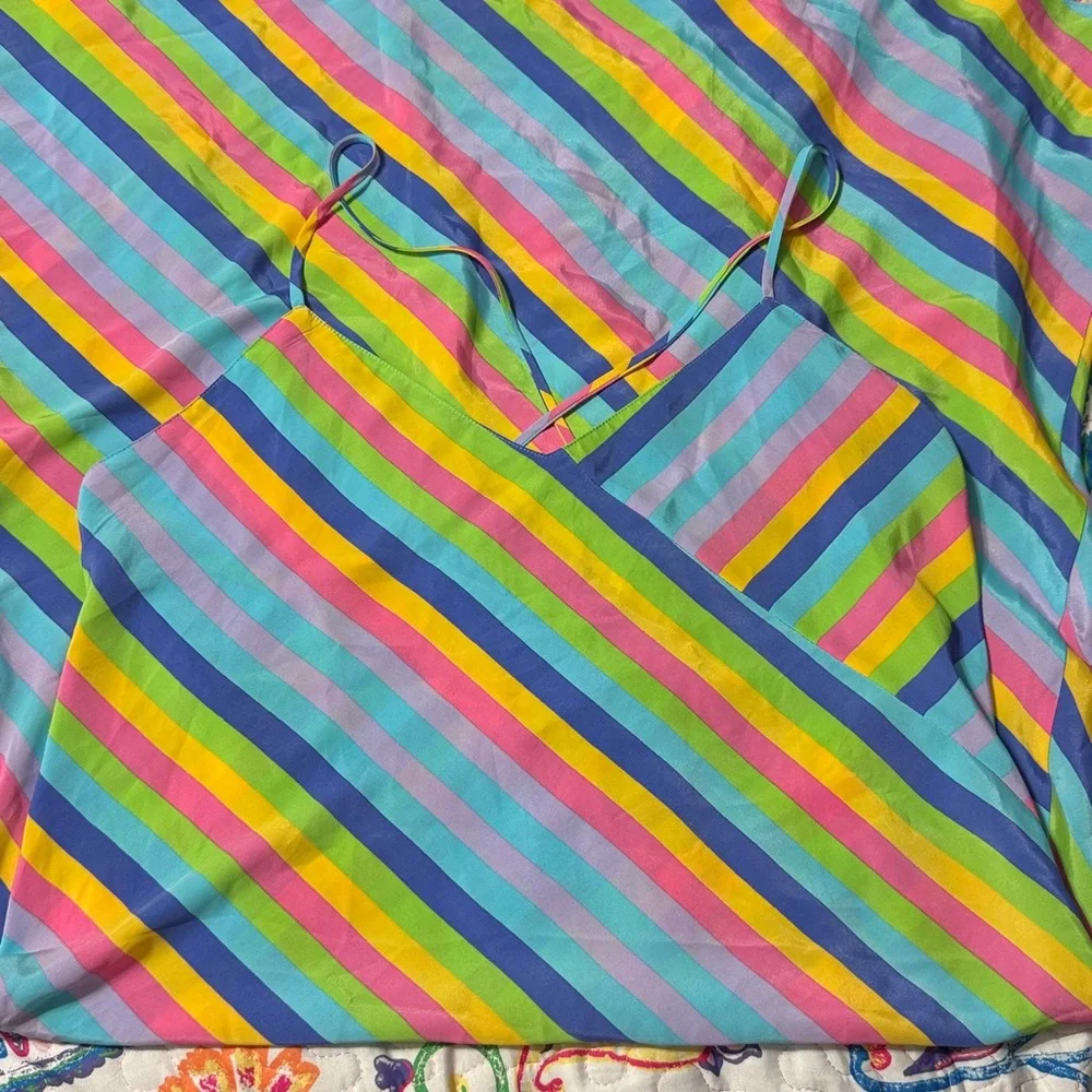 Victoria’s Secret Collection Vintage 90s Retro Hippie Striped Nightie Size: M